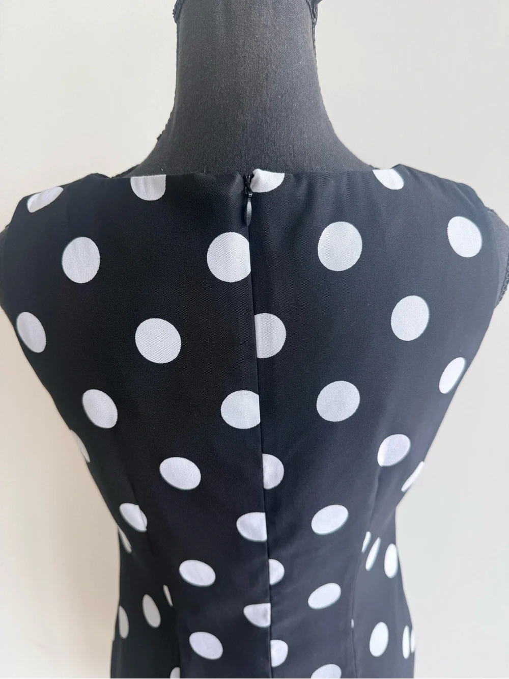 Alyx Black Midi Dress with White Polka Dots